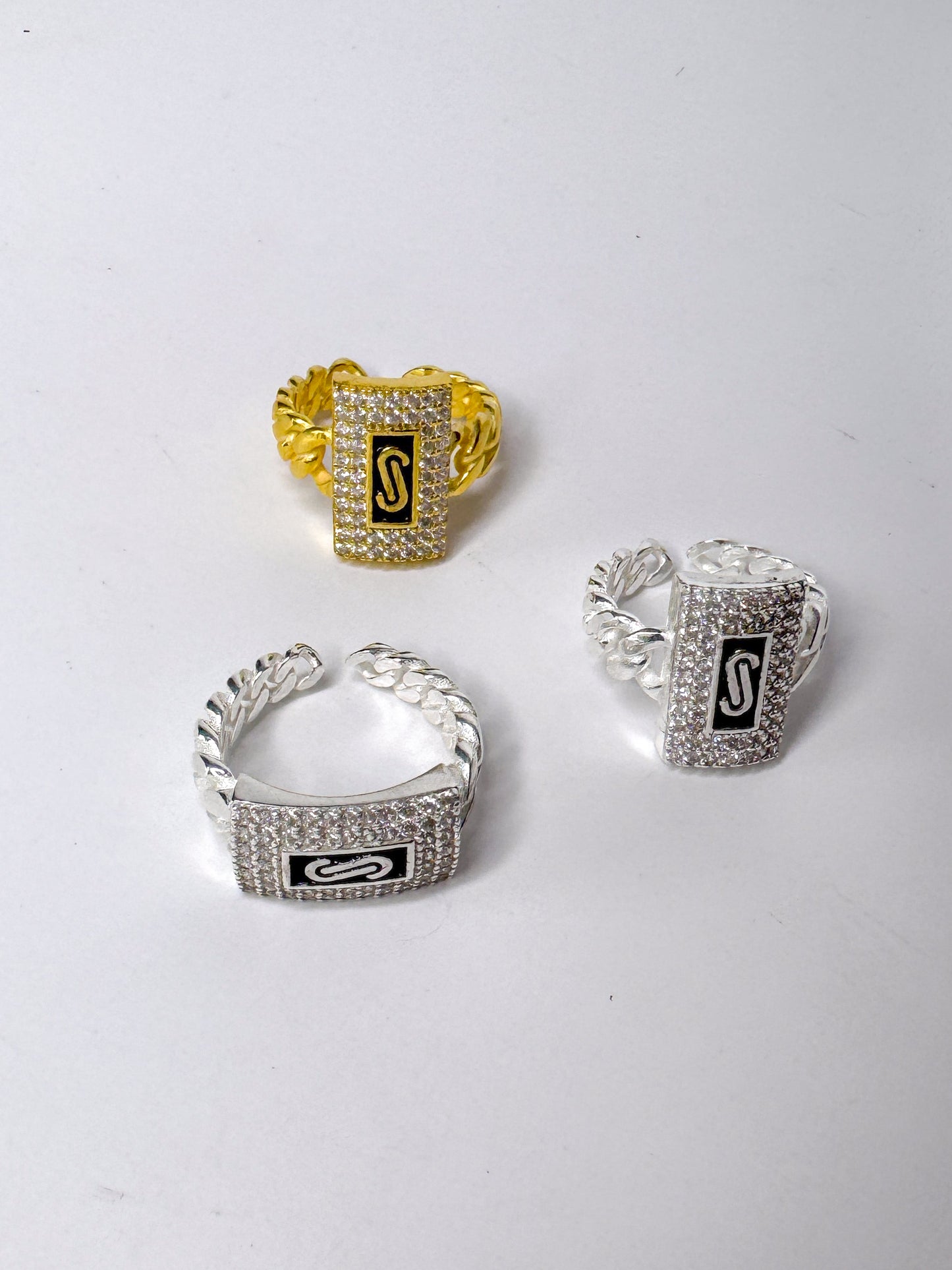 Anillo ajustable estilo Mónaco en plata 925