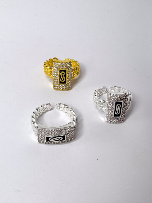 Anillo ajustable estilo Mónaco en plata 925